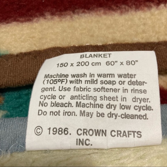 Vtg VUTEKS Blanket Throw in Aztec Western pattern. Yugoslavia 60x80 1980’s - Picture 4 of 7